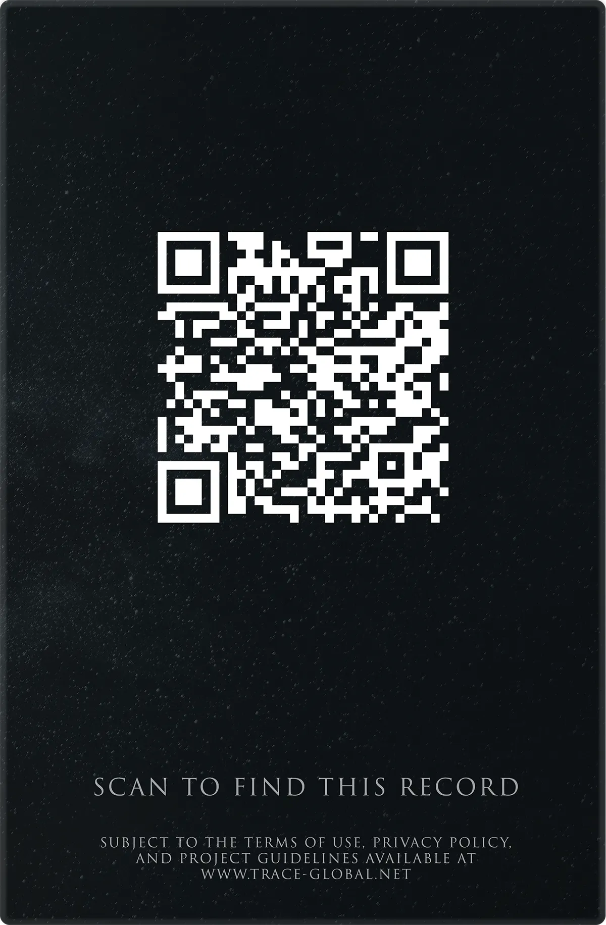 TRACE archival card reverse